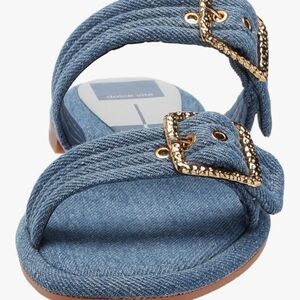 Dolce Vita Blue Sandals with Gold Accents